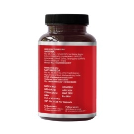 SAPTAMVEDA Organic Kutki Veg Capsules, 500 MG Each with Extract - Liver Support & Detox (Pack of 1)