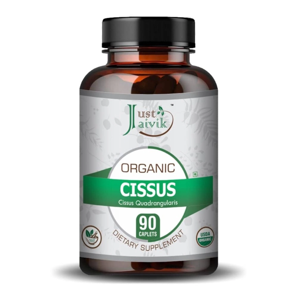 Just Jaivik Organic Cissus / Hadjod Tablets As Dietary Supplements - 750mg (90 Tablets)