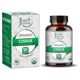 Just Jaivik Organic Cissus / Hadjod Tablets As Dietary Supplements - 750mg (90 Tablets)