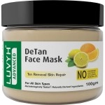 Luvyh De Tan Mask for Tanning & Dark Skin | Cleans pores | Removes blackheads | Improves skin tone & texture |Skin Brightening & Tightening |suitable for all skin type 100g | For Women & Men |No Para