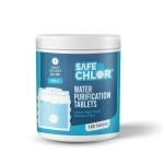 Safe Chlor Tab 20 | Chlorine Tablets for 20 Liters Drinking Water | Water Purification for Pot Water | (120 Tablets 4 Months Mini Pack for Drinking Water Treatment)