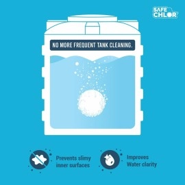 Safe Chlor Tab 20 | Chlorine Tablets for 20 Liters Drinking Water | Water Purification for Pot Water | (120 Tablets 4 Months Mini Pack for Drinking Water Treatment)