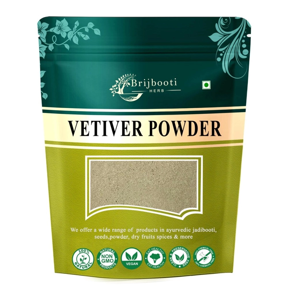 BrijBooti Birju Mahavir Vetiver Root Powder - Khus Root Powder - Vala - Kas Ramacham -    - Vetiveria Zizanioides for Hair Growth| Face Scrub| Healthy Skin 100 Gr