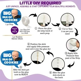 Zyozique 18 Pieces Boss Baby Birthday Photo Booth Props With Wooden Sticks for Party Decorations and Supplies