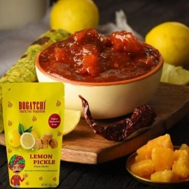 BOGATCHI Sweet Lemon Pickle - Nimbu ka Achaar meetha - Handcrafted Original Pickle - Original Rajasthani Achaar - No Preservatives - No Artificial Color - Natural Ingredients - Travel Pack, 50g