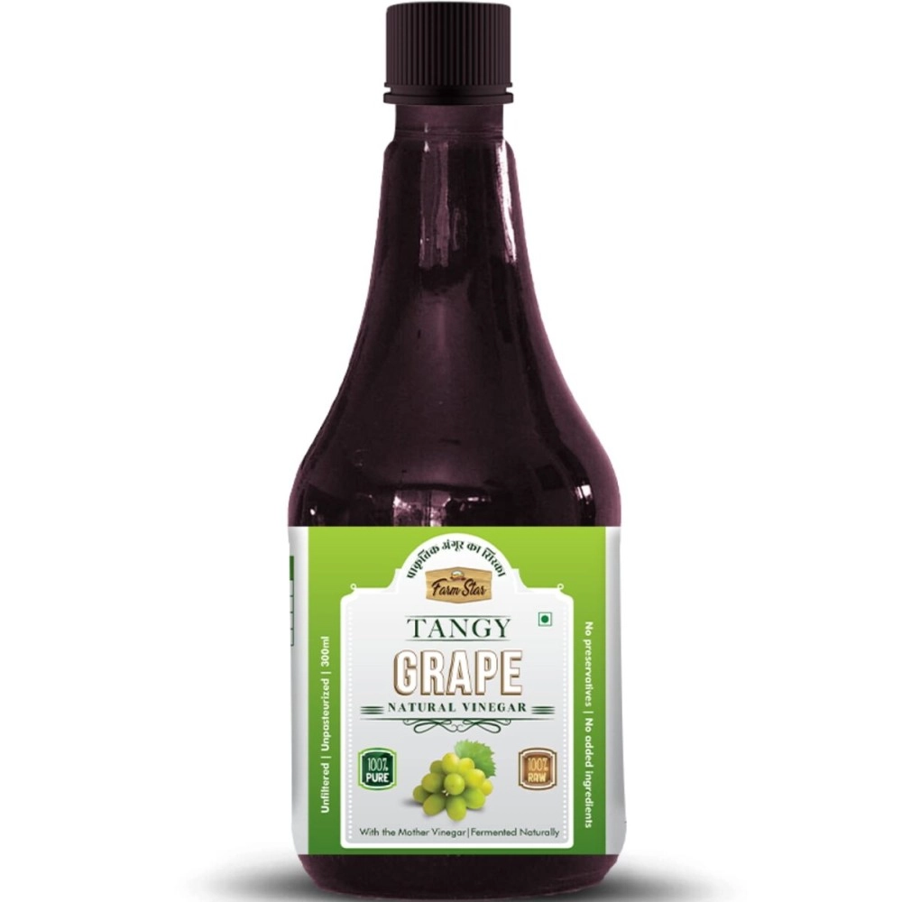 Farm Star Grape Natural Vinegar | Fermented, Raw, Unfiltered Angoor Vinegar (300ml)