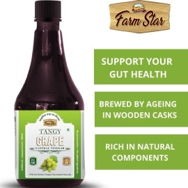 Farm Star Grape Natural Vinegar | Fermented, Raw, Unfiltered Angoor Vinegar (300ml)