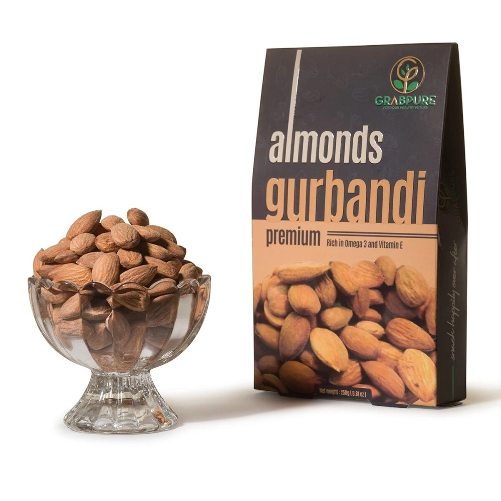 GRABPURE 100% Pure Afghan gurbandi almonds/gurbandi badam 250 Grams (Rich in Oil)