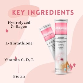 EPILIGHT-ef Hydrolyzed Collagen & L-Glutathione Effervescent Tablets - 15 Tablets (Pack of 1) | With Vitamin C, D, E, & Biotin | Skin Supplement, Anti-Ageing, Skin Firmness Glowing Skin