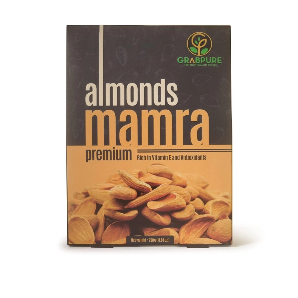 GRABPURE 100% Pure Iranian Mamra Almonds/Mamra Badam Dry Fruits- 250 Grams