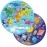Fiddlys Creative Wooden Jigsaw Puzzle for Children 66 Pcs Pack of 2 (World Map & Solar System)