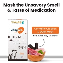 BARK OUT LOUD by Vivaldis - Easy Pill Cat | Tasty Pill Pockets to Mask Taste & Smell of Medicines (Tablets & Liquids)| Highly Palatable with Chicken & Duck Meat 3 Bars X 10 GMS, All Life Stages