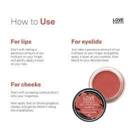 Love Earth Lip Tint & Cheek Tint Multipot-Got Your Back With Richness Of Essential Oils And Vitamin E For Lips, Eyelids & Cheeks, Matte Finish - Coral