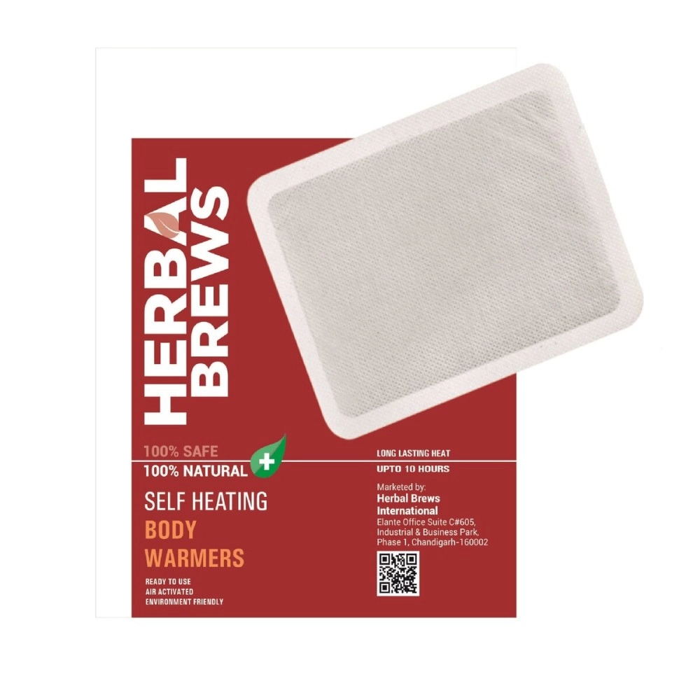 Herbal Brews - Body warmers Heat Pouch - Self Heating Warmer - Body Warmer Pouch, Long Lasting Natural Safe and Odorless Single Use Air Activated Heat Packs for Body, Up to 10 Hours of Heat - 5 Pcs