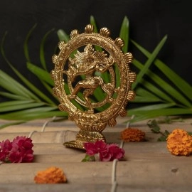 Wonder Care | Lord Nataraja Dancing Shiva Statue Sculpted in Great Detail in Ivory Antique Finish - Hindu God Statue | Home Decor | Mandir | Gift | Hindu God Idol