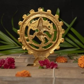 Wonder Care | Lord Nataraja Dancing Shiva Statue Sculpted in Great Detail in Ivory Antique Finish - Hindu God Statue | Home Decor | Mandir | Gift | Hindu God Idol