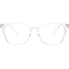 Dervin Blue Light Blocking Glasses Gaming Filter Transparent Square Eyeglasses for Eye Protection Men Women Computer/Tablet/Laptop/Mobile/TV Anti-blue & Anti eyestrain Clear White, M