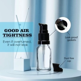 nsb herbals 10 ml Clear/Transparent Round Empty Glass Bottle With Lotion Pump And Black Cap For Essential Oils, Diy Skin Care, Cosmetics, Bottle (Pack Of 3)