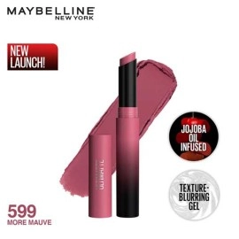 Maybelline New York Lipstick, Matte Finish, Bold Colour, Enriched With Jojoba Oil, Color Sensational Ultimattes, 599 More Mauve, 1.7 g