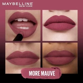 Maybelline New York Lipstick, Matte Finish, Bold Colour, Enriched With Jojoba Oil, Color Sensational Ultimattes, 599 More Mauve, 1.7 g