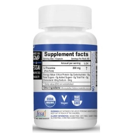 NutriJa L-Theanine 200MG 60 Capsules | Promotes natural Relaxation, Restoration and Relief of Stress | Reduces anxiety & Support Brain Health (60 Capsules), 80 grams