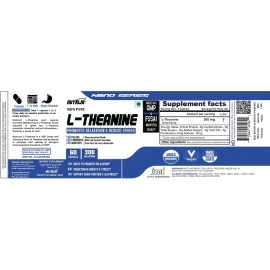 NutriJa L-Theanine 200MG 60 Capsules | Promotes natural Relaxation, Restoration and Relief of Stress | Reduces anxiety & Support Brain Health (60 Capsules), 80 grams