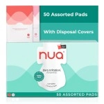 Nua Sanitary Pads For Women | Safe on Skin | Toxic-Free & Rash-Free | Unscented | 50 Ultra Thin Pads | 2 sizes in 1: Heavy Flow-XL+ & Medium-XL | Leakproof | With 50 Paper Disposal Pouches| Bulk Pack|