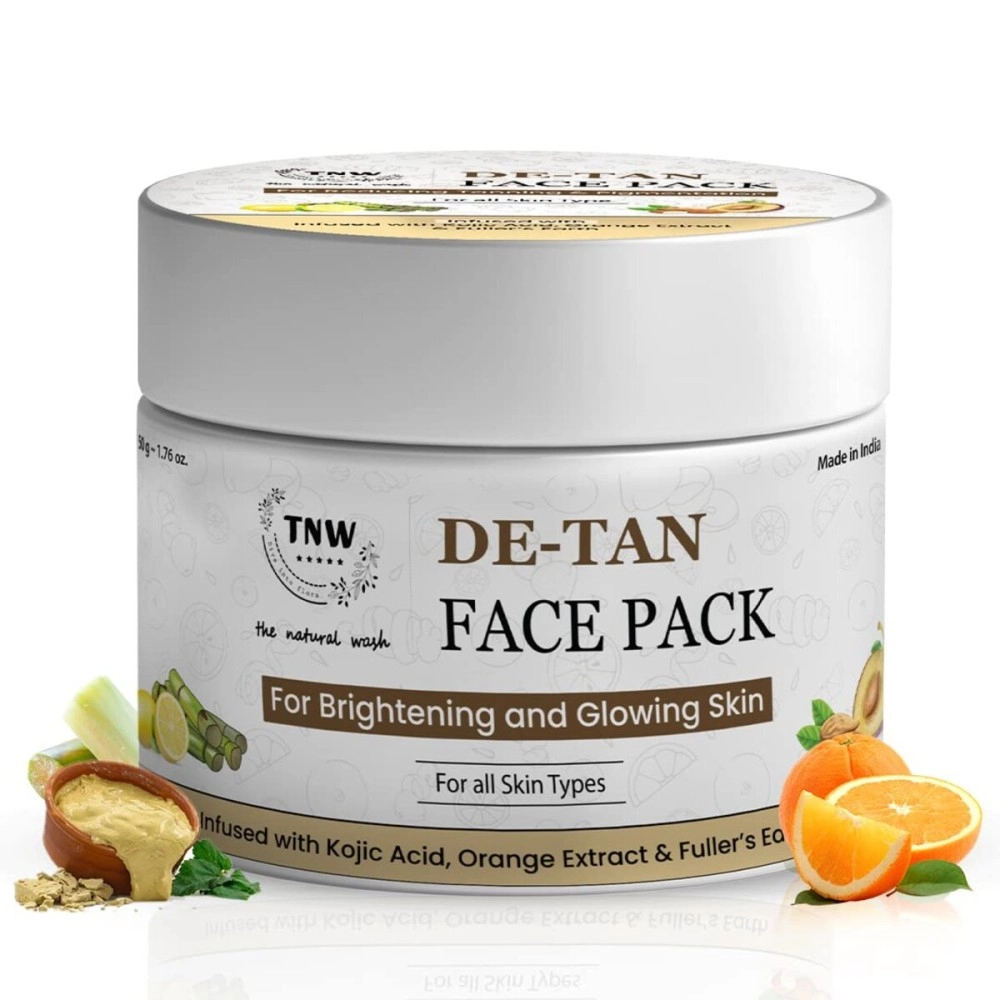 TNW-The Natural Wash DE-Tan Pack for Glowing & Radiant Skin | Effective Tan Removal Face Pack | Anti-Tan Pack with Orange Extract | 50g