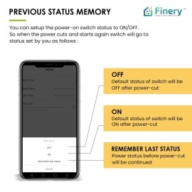 Finery 30A(6600W) BLE + WiFi Smart Switch for AC, Geyser, Water Pump, Room Heater Heavy Duty Compatible with Alexa & Google Home iOS and Android Smart Life app