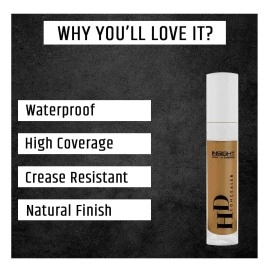 INSIGHT Liquid Hd Satin Concealer | Light Weight Concealer For All Skin Types | Full Coverage | Easily Blendable For Face Makeup (Cr111-Lnp15)