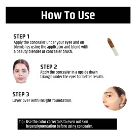 INSIGHT Liquid Hd Satin Concealer | Light Weight Concealer For All Skin Types | Full Coverage | Easily Blendable For Face Makeup (Cr111-Lnp15)