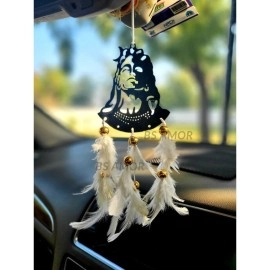 BS AMOR Dream Catcher Car Hanging White Colour Shivji Car Hanging ~ Handmade Hanging Wall Hangings, Garden, Car, Outdoor, Bedroom Pack of 1