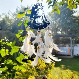 BS AMOR Dream Catcher Car Hanging White Colour Shivji Car Hanging ~ Handmade Hanging Wall Hangings, Garden, Car, Outdoor, Bedroom Pack of 1