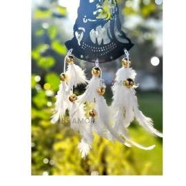 BS AMOR Dream Catcher Car Hanging White Colour Shivji Car Hanging ~ Handmade Hanging Wall Hangings, Garden, Car, Outdoor, Bedroom Pack of 1