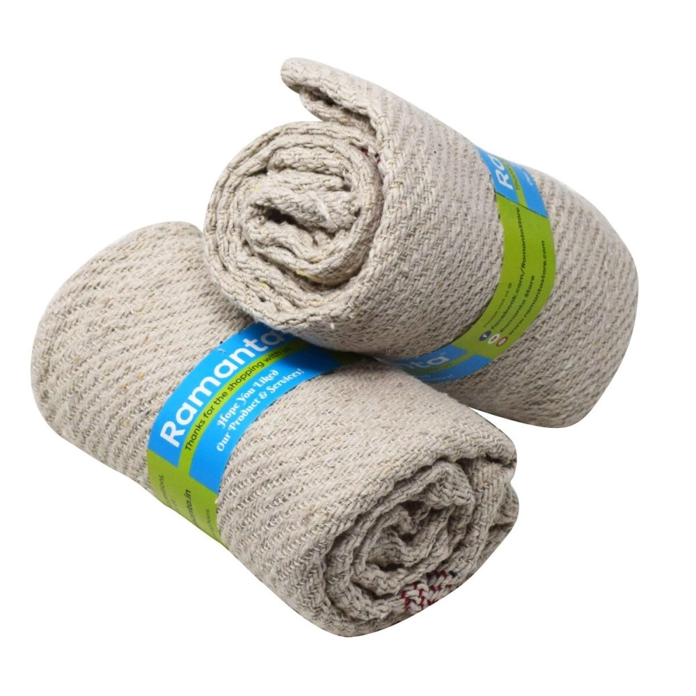 Ramanta Cotton Floor Cleaning Cloth (Pocha) for Mopping 26X26 Inch (2Pc, Off-White)