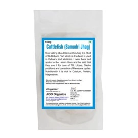 J Organics Cuttle Fish Bone for Pet Birds | Samudri Jhag | High Calcium for Finches - 100 Grams, Adult