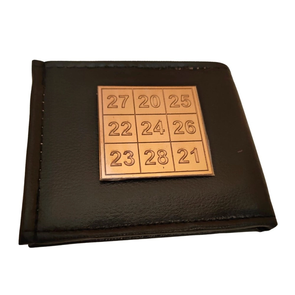 anciently Kuber Card of Abundance For Wallet | Kuber Yantra Numbers Small 2 Inch X 2 Inch Copper Yantra Brown Colour 1 Piece
