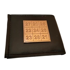 anciently Kuber Card of Abundance For Wallet | Kuber Yantra Numbers Small 2 Inch X 2 Inch Copper Yantra Brown Colour 1 Piece