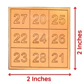 anciently Kuber Card of Abundance For Wallet | Kuber Yantra Numbers Small 2 Inch X 2 Inch Copper Yantra Brown Colour 1 Piece