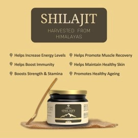 Indus Organics Pure Himalayan Original Shilajit/Shilajeet Resin (25gm) for Men and Women | Strength | Stamina | Focus | Vitality | Performance | Immunity | Certified |