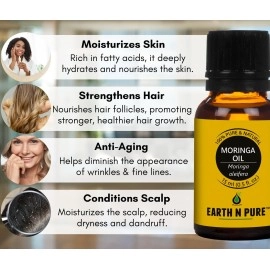 Earth N Pure Moringa Essential Oil (Behen Oil) | 15 ML | 100% Undiluted, Natural & Therapeutic Grade - Helps In Skin & Hair Care