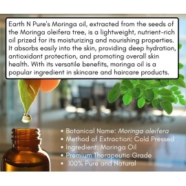 Earth N Pure Moringa Essential Oil (Behen Oil) | 15 ML | 100% Undiluted, Natural & Therapeutic Grade - Helps In Skin & Hair Care