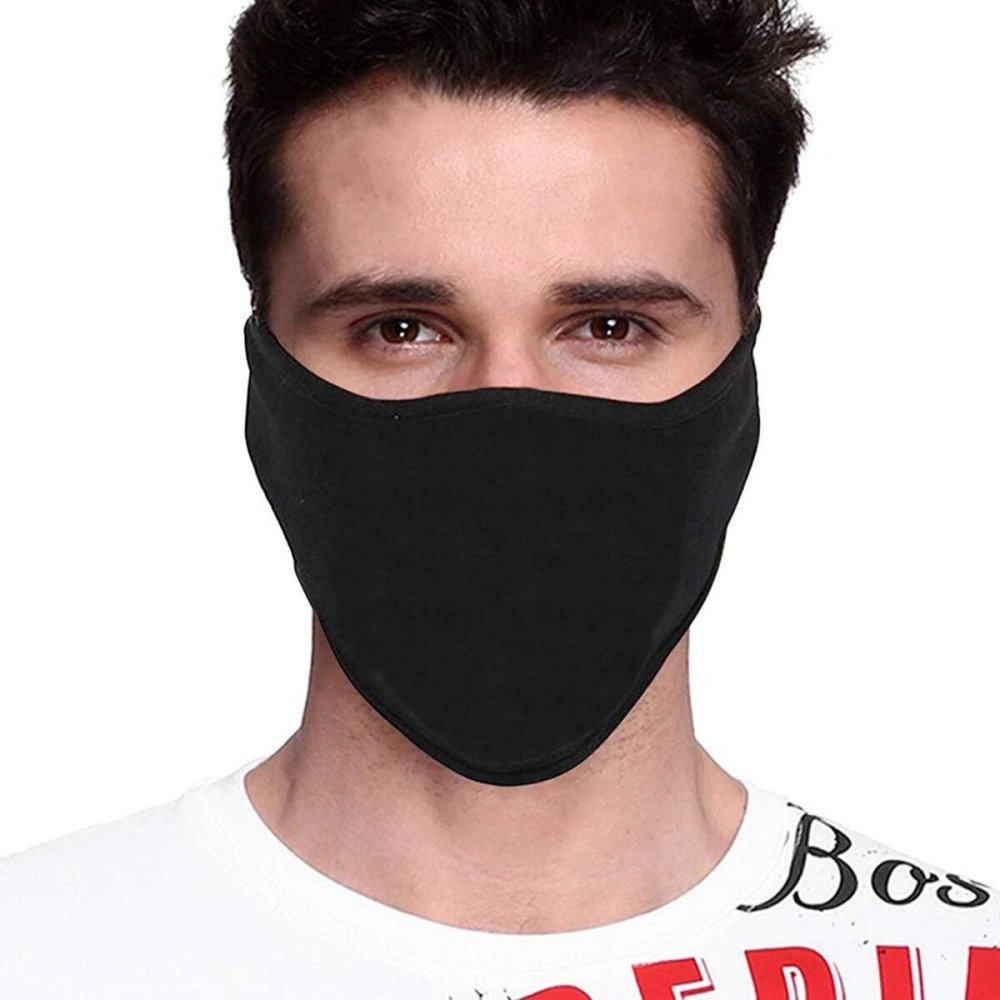 PrimeBox Half Face Cover Mask for Bike Riding Men Women Skin Friendly Breathable Uv Rays Anti Dust Sun Burn Pollution Strechable Balaclava Face Shield Pack of 1 Half Black Red Patti Ninja Mask