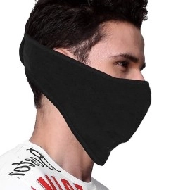 PrimeBox Half Face Cover Mask for Bike Riding Men Women Skin Friendly Breathable Uv Rays Anti Dust Sun Burn Pollution Strechable Balaclava Face Shield Pack of 1 Half Black Red Patti Ninja Mask