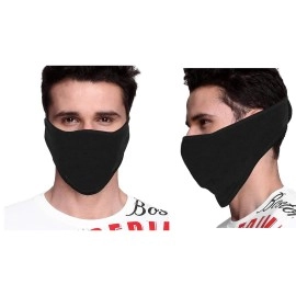 PrimeBox Half Face Cover Mask for Bike Riding Men Women Skin Friendly Breathable Uv Rays Anti Dust Sun Burn Pollution Strechable Balaclava Face Shield Pack of 1 Half Black Red Patti Ninja Mask