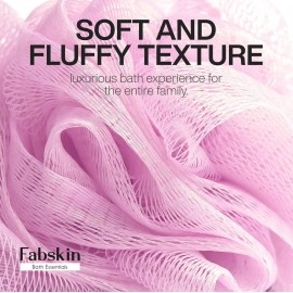 FABSKIN Loofah for Bathing | Bath Shower Sponge Scrubber Exfoliator for Women and Men | Body Wash Scrub | Bath Scrubber for Body (Pink)