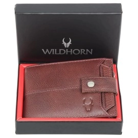 WILDHORN Top Grain Leather Wallet for Men | Ultra Strong Stitching | Handcrafted | RFID Blocking | Zip Wallet with 9 Card Slots | 2 ID Slots (Maroon)