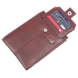 WILDHORN Top Grain Leather Wallet for Men | Ultra Strong Stitching | Handcrafted | RFID Blocking | Zip Wallet with 9 Card Slots | 2 ID Slots (Maroon)
