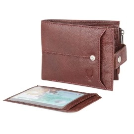 WILDHORN Top Grain Leather Wallet for Men | Ultra Strong Stitching | Handcrafted | RFID Blocking | Zip Wallet with 9 Card Slots | 2 ID Slots (Maroon)