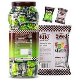 Swad Kaccha Aam Candy (Chatpata Pulse Masala) 200 Toffee Jar & Swad Original 50 Toffee Pack, 2 units